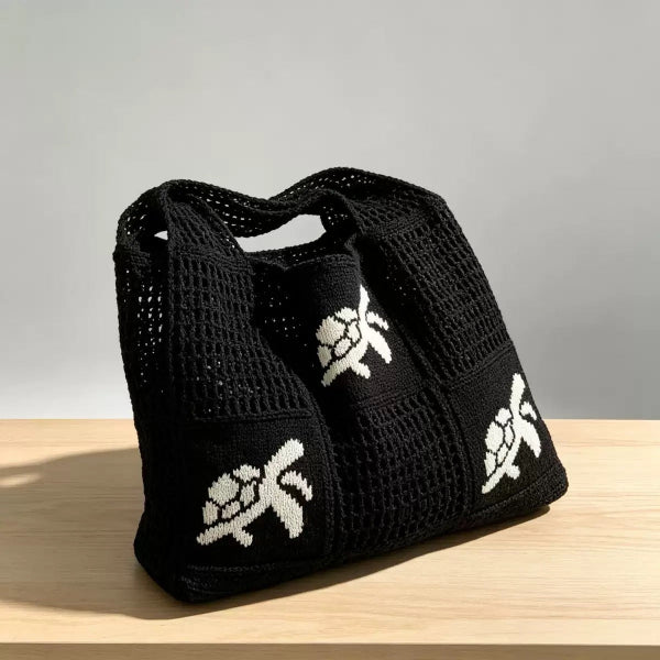 🥳2026 HOT SALE🥳💞50K+ SOLD!💥🌸Turtle Pattern Crochet Tote Bag