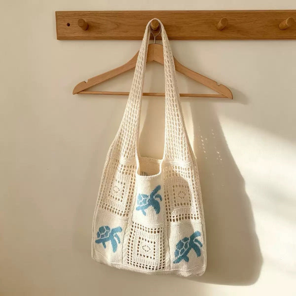 🥳2026 HOT SALE🥳💞50K+ SOLD!💥🌸Turtle Pattern Crochet Tote Bag