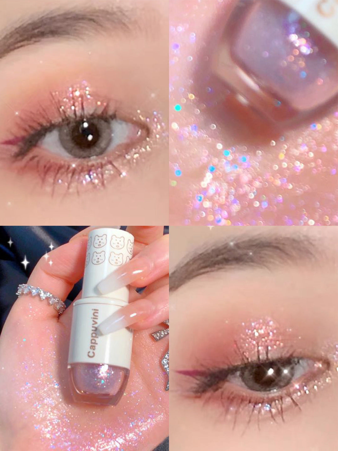 ✨ Pigmented liquid eyeshadow with a fine shimmer