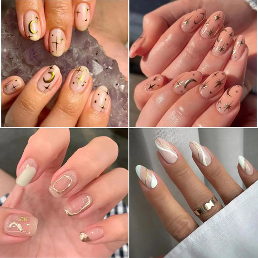 ✨ Luxury Gold Nail Art Stickers | 90 Sheets 💅| Easy DIY Glam Nails 💅