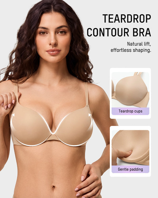 👙 Teardrop Push-Up Underwire T-Shirt Bra ✨