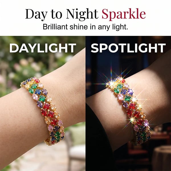 ✨ Women's Elegant Multicolor Tennis Bracelet 💎 | Sparkling Fashion Jewelry
