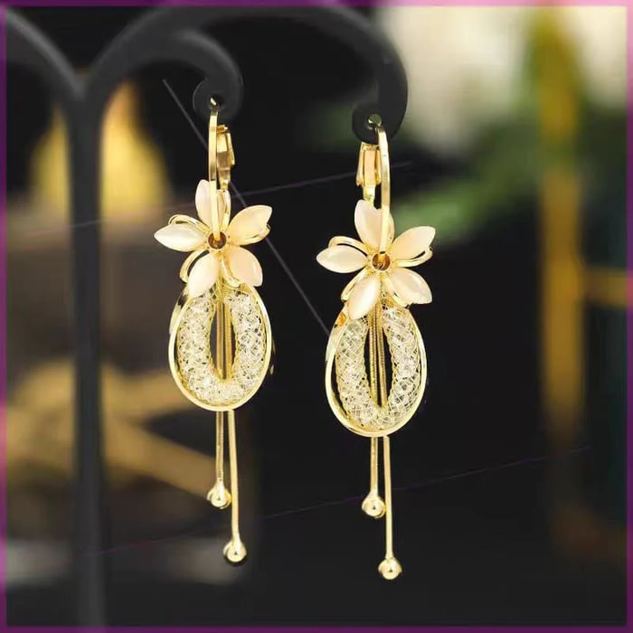 💐 Elegant Floral Tassel Dangle Earrings 💎