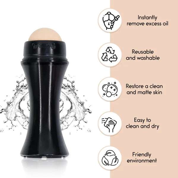 ✨Oil-Absorbing Face Roller - Your Secret to Fresh, Shine-Free Skin