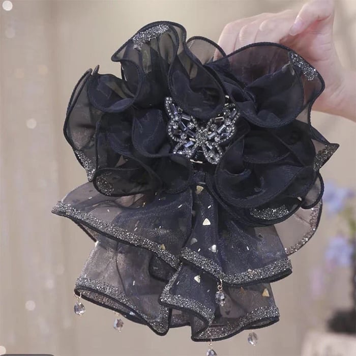 Ruffled Organza Butterfly Hair Claw Clip