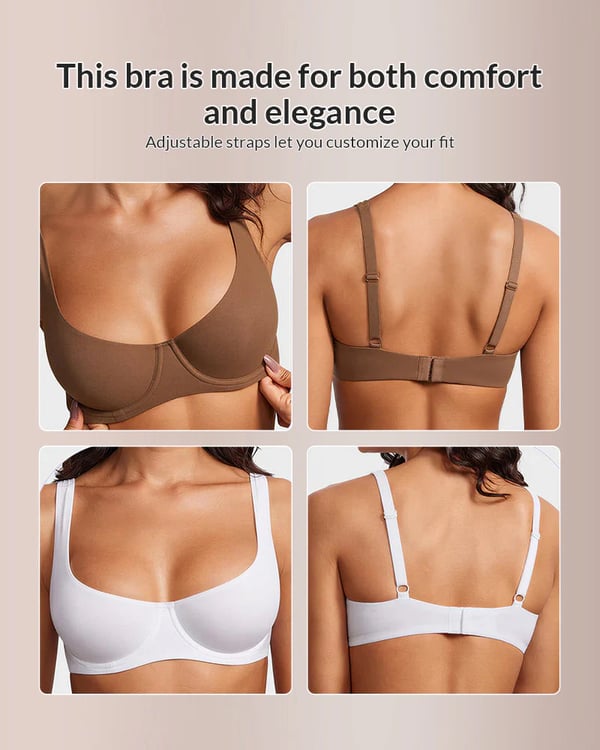 ✨👙 Underwire Support Seamless Balconette Bra – Comfort & Confidence All Day