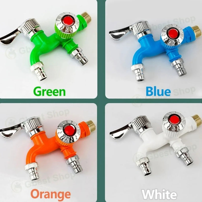 LAST DAY 50% OFF 🔥Dual Outlet Washing Machine Plastic Faucet - 1 In 2 Out Water Plastic Tap