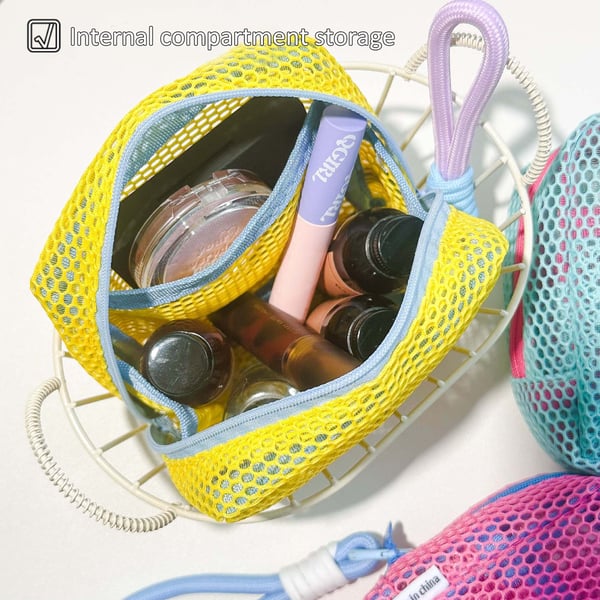 Portable Mesh Storage Makeup Case