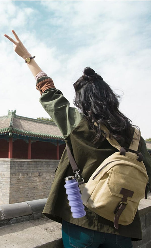 🔥🔥Silicone foldable water bottle 500ml – Ideal for sports, travel & outdoor – Reusable & BPA-free