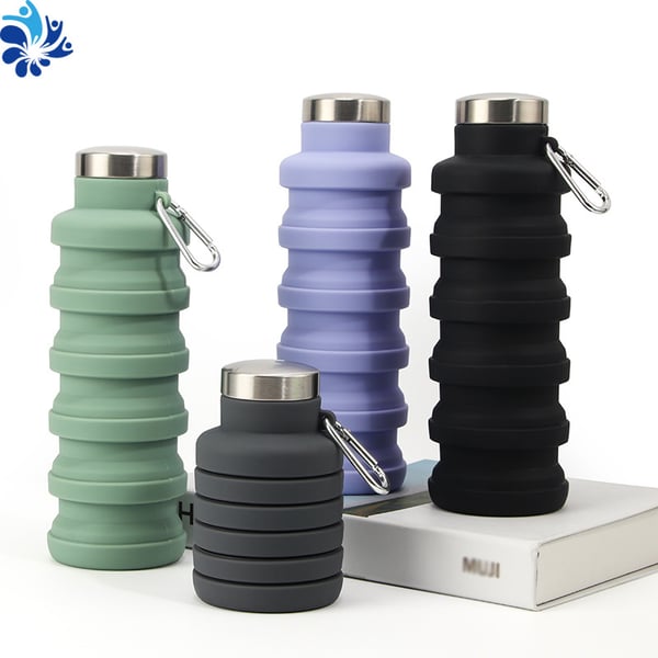 🔥🔥Silicone foldable water bottle 500ml – Ideal for sports, travel & outdoor – Reusable & BPA-free