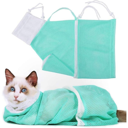 Adjustable Mesh Cat Grooming & Bathing Bag