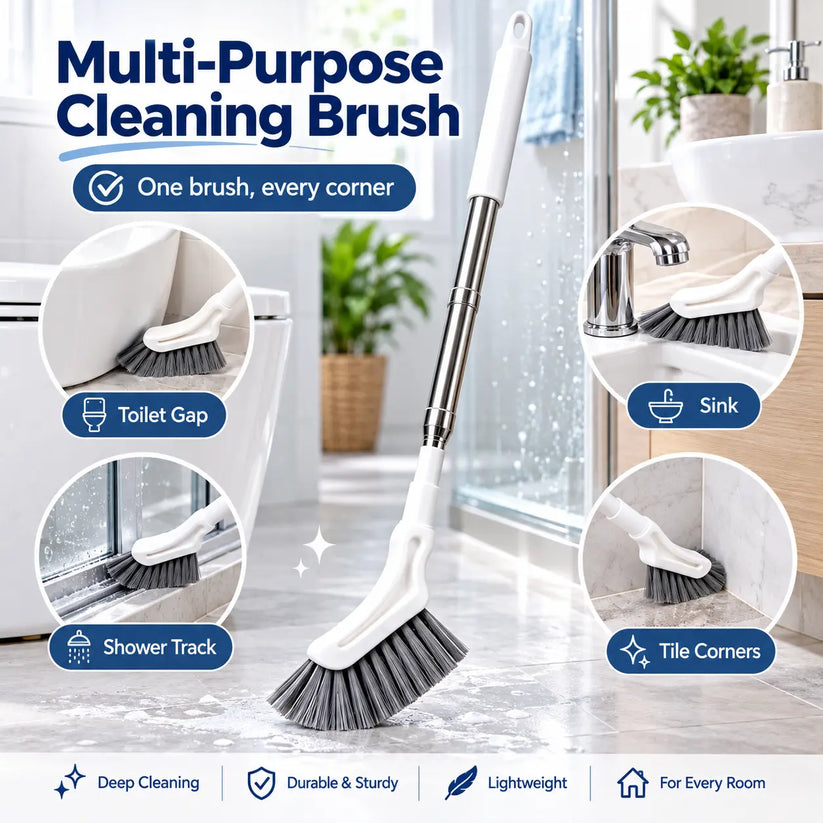 🔥LAST DAY SALE 50% OFF-💯Adjustable Length Stainless Steel Telescopic Long Handle Crevice Cleaning Brush 🧹