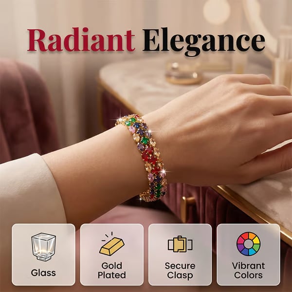 ✨ Women's Elegant Multicolor Tennis Bracelet 💎 | Sparkling Fashion Jewelry