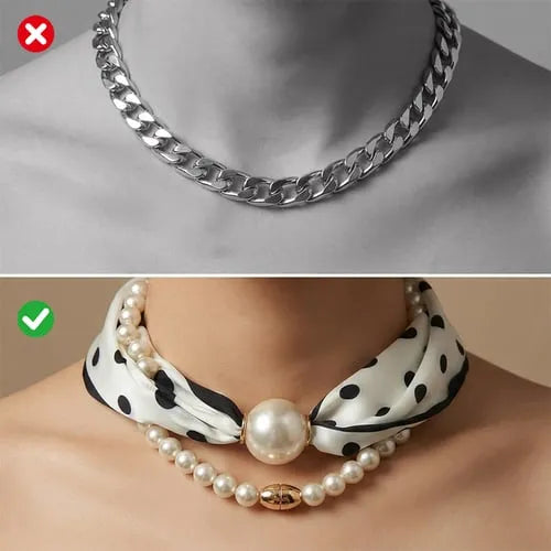✨ Long Pearl-Embellished Necklace – Elegant & Timeless Statement Jewelry