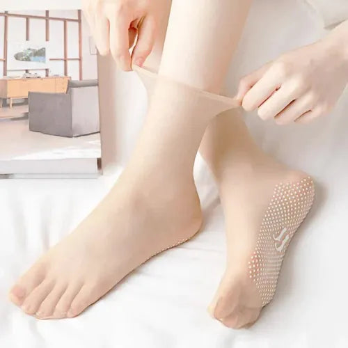 ✨ 5 Pairs Invisible Crystal Silk Socks 🧦💎 | Non-Slip Ultra-Thin Comfy