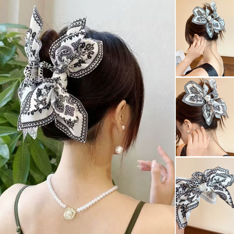 🎀Double-Sided Paisley Bow Hair Claw