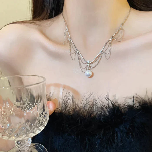 🎁 French lace design pearl necklace（50% OFF）