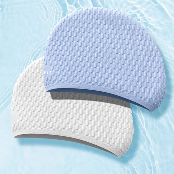 Women's silicone ear-protecting swimming cap