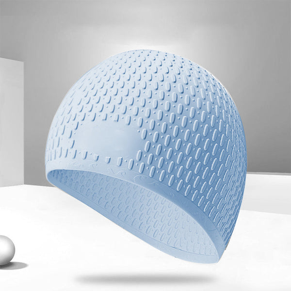 Women's silicone ear-protecting swimming cap
