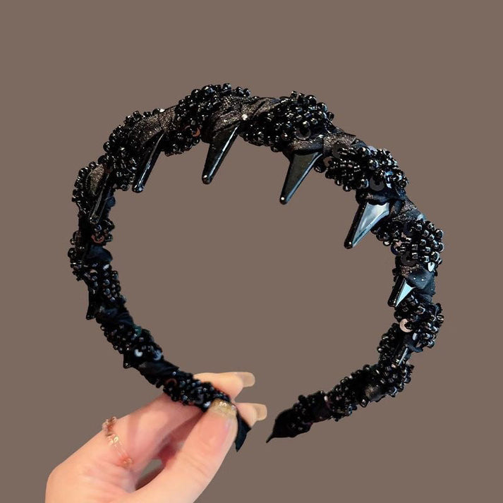✨Black Hairband with Pearls for Everyday Use