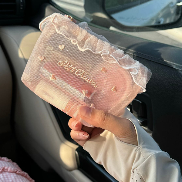 🔥Portable Sheer Mesh Makeup Bag