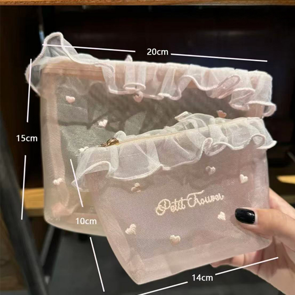 🔥Portable Sheer Mesh Makeup Bag