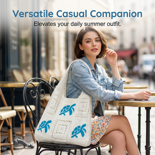 🥳2026 HOT SALE🥳💞50K+ SOLD!💥🌸Turtle Pattern Crochet Tote Bag
