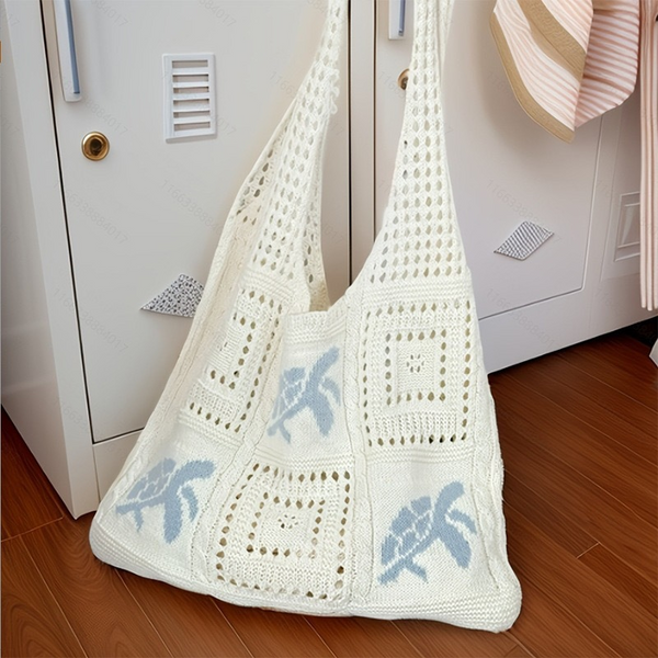 🥳2026 HOT SALE🥳💞50K+ SOLD!💥🌸Turtle Pattern Crochet Tote Bag