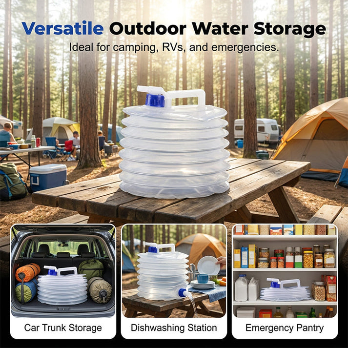 🔥 50% OFF | Collapsible Water Container with Spigot 💧 | Portable Water Storage 🚰