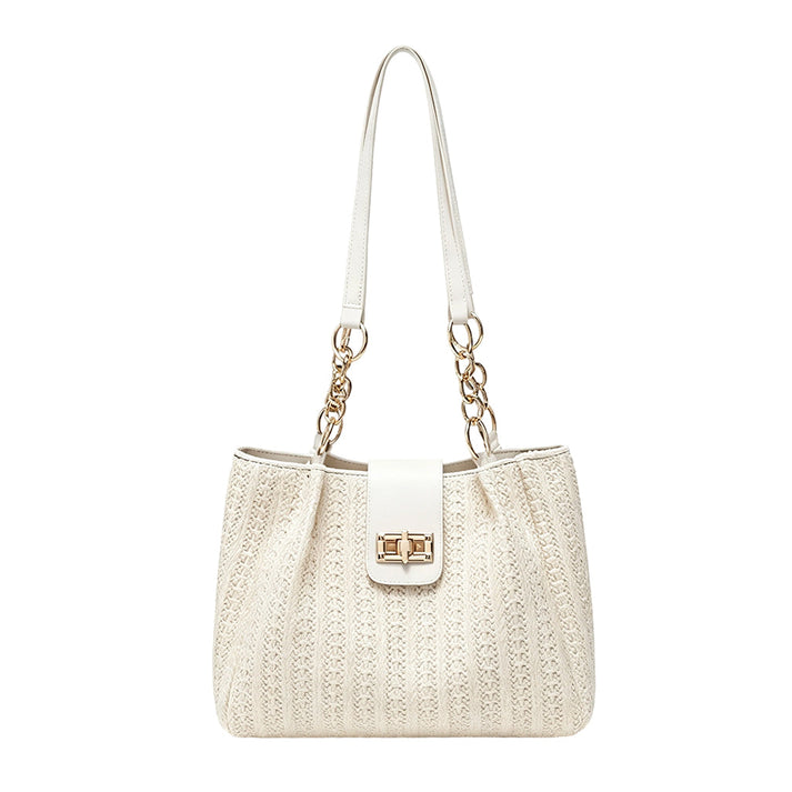 👜 Chic Woven Straw Shoulder Bag 🌿 | Stylish Faux Leather Trim | Perfect for Everyday & Vacation Looks ✨
