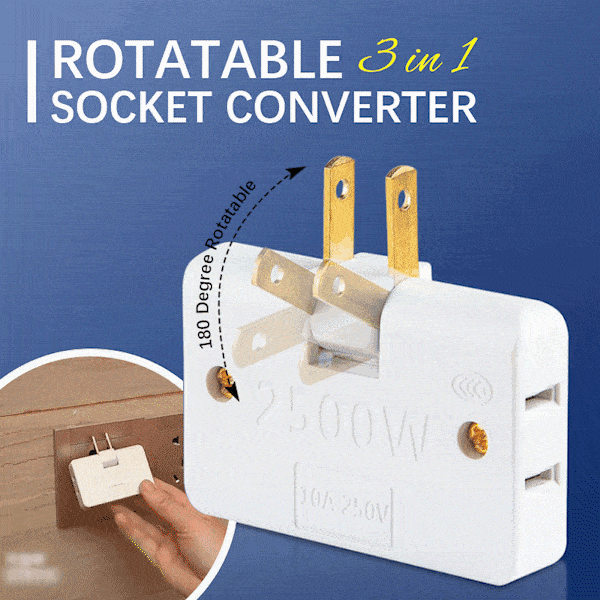 Rotatable Socket Converter One In Three 180 Degree Extension Plug ...